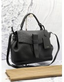 (CLEAR STOCK) LANCEL CHARLIE TOP HANDLE BAG IN BLACK LEATHER