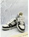 (CNY SALE) LOUIS VUITTON TRAINER SNEAKERS SIZE 39 IN BLACK WITH WHITE MONOGRAM DENIM AND WHITE MONOGRAM EMBOSSED LEATHER