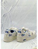(CNY SALE) LOUIS VUITTON TRAINER SNEAKERS SIZE 5 IN WHITE WITH BLUE LEATHER