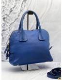 (CLEAR STOCK) BURBERRY LONDON BOWLING BAG IN BLUE LEATHER