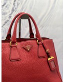 (CNY SALE) PRADA SHOPPING TOTE BAG IN RED VITELLO DAINO LEATHER