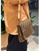 (CNY SALE) LOUIS VUITTON MUSETTE TANGO SHOULDER BAG IN BROWN MONOGRAM CANVAS