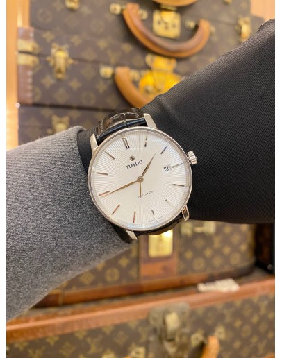 (LIKE NEW) 2018 RADO COUPOLE UNISEX REF 763.3860.4 WHITE DIAL 38MM AUTOMATIC WATCH 