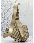(CNY PROMO) CHRISTIAN DIOR CACTUS JACK SADDLE IN BEIGE WITH BROWN OBLIQUE JACQUARD
