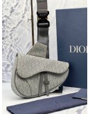 (CNY PROMO) CHRISTIAN DIOR SADDLE IN GREY OBLIQUE JACQUARD -FULL SET-