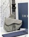 (CNY PROMO) CHRISTIAN DIOR SADDLE IN GREY OBLIQUE JACQUARD -FULL SET-