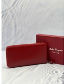 (CNY PROMO) (UNUSED) SALVATORE FERRAGAMO GANCINI ZIP AROUND LONG WALLET IN RED LEATHER