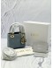 (CNY PROMO) (UNUSED) CHRISTIAN DIOR LADY DIOR MICRO IN PALACID BLUE CANNAGE LAMBSKIN LEATHER -FULL SET-