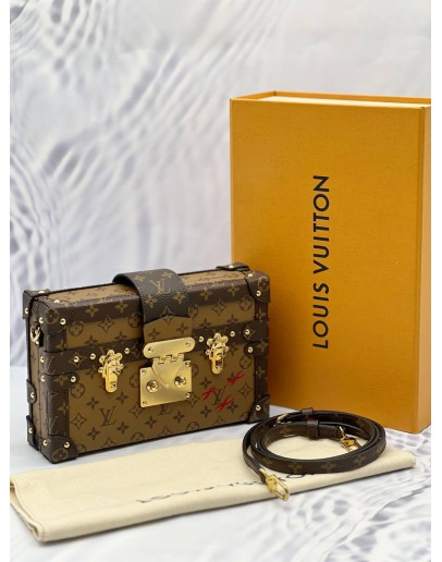 (CNY PROMO) (UNUSED) LOUIS VUITTON PETITE MALLE IN BROWN REVERSE MONOGRAM CANVAS -FULL SET-