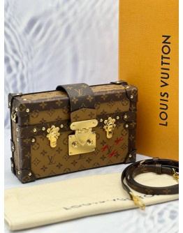 (CNY PROMO) (UNUSED) LOUIS VUITTON PETITE MALLE IN BROWN REVERSE MONOGRAM CANVAS -FULL SET-
