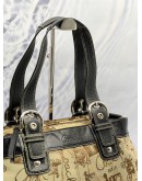 (CLEAR STOCK) COACH SOHO OPTIC HORSE AND CARRIAGE SHOULDER BAG IN KHAKI CANVAS WITH BLACK LEATHER