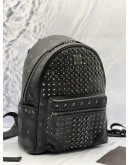 (CNY PROMO) MCM STARK SWAROVSKI CRYSTAL BACKPACK IN BLACK VISETOS LEATHER