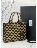 (CNY PROMO) (LIKE NEW) PRADA SYMBOLE TOTE BAG IN BLACK WITH TAN EMBROIDERED FABRIC