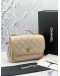 (CNY PROMO) (UNUSED) CHANEL SMALL BUSINESS AFFINITY FLAP BAG IN BEIGE CAVIAR LEATHER -FULL SET- 