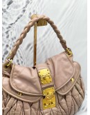 (CNY PROMO) MIU MIU HOBO SHOULDER BAG IN PINK MATELASSE LEATHER