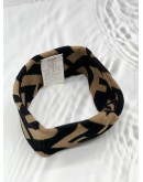 (CNY PROMO) (LIKE NEW) FENDI FF HEADBAND IN WOOL BROWN WITH BLACK