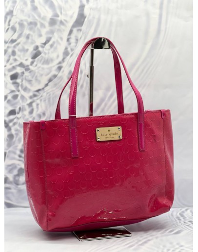 (CLEAR STOCK) KATE SPADE NEW YORK TOTE BAG IN HOT PINK PATENT LEATHER