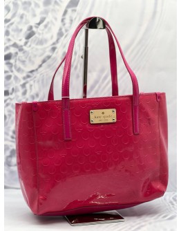 (CLEAR STOCK) KATE SPADE NEW YORK TOTE BAG IN HOT PINK PATENT LEATHER