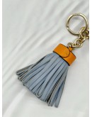 (CNY PROMO) COACH TASSEL BAG CHARM IN BLUE WITH ORANGE LEATHER