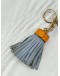 (CNY PROMO) COACH TASSEL BAG CHARM IN BLUE WITH ORANGE LEATHER