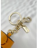 (CNY PROMO) COACH TASSEL BAG CHARM IN BLUE WITH ORANGE LEATHER