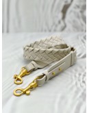 (CNY PROMO) BOTTEGA VENETA SHOULDER STRAP IN OFF WHITE WOOVEN LEATHER