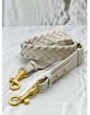 (CNY PROMO) BOTTEGA VENETA SHOULDER STRAP IN OFF WHITE WOOVEN LEATHER