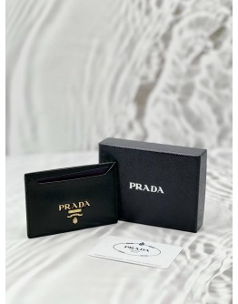 (CNY PROMO) (UNUSED) PRADA CARD HOLDER IN BLACK VITELLO MOVE LEATHER