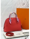 (CNY PROMO) (LIKE NEW) HERMES BOLIDE 1923 25 BAG IN ROUGE TOMATE WITH ROSE TEXAS VEAU EVERCOLOR -FULL SET- 