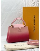 (CNY PROMO) (LIKE NEW) LOUIS VUITTON CAPUCINES BB BAG IN OMBRE PINK TAURILLON LEATHER -FULL SET- 