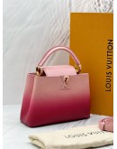 (CNY PROMO) (LIKE NEW) LOUIS VUITTON CAPUCINES BB BAG IN OMBRE PINK TAURILLON LEATHER -FULL SET- 