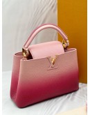 (CNY PROMO) (LIKE NEW) LOUIS VUITTON CAPUCINES BB BAG IN OMBRE PINK TAURILLON LEATHER -FULL SET- 