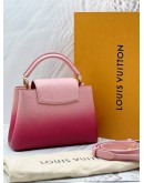 (CNY PROMO) (LIKE NEW) LOUIS VUITTON CAPUCINES BB BAG IN OMBRE PINK TAURILLON LEATHER -FULL SET- 
