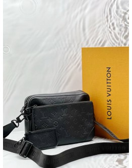 (CNY PROMO) LOUIS VUITTON TRIO MESSENGER IN BLACK MONOGRAM SHADOW LEATHER 