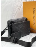 (CNY PROMO) LOUIS VUITTON TRIO MESSENGER IN BLACK MONOGRAM SHADOW LEATHER 