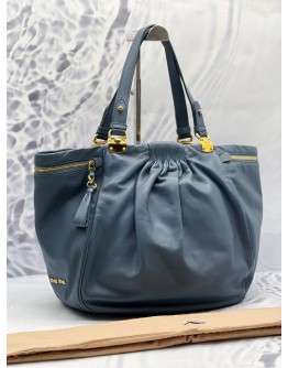 (CLEAR STOCK) MIU MIU SIDE POCKET SHOULDER BAG IN BLUE NAPPA LEATHER