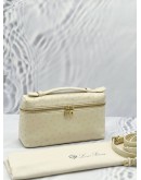 (LIKE NEW) LORO PIANA EXTRA POCKET L19 TOP HANDLE AND CROSSBODY BAG IN LIGHT TRAVERTINE OSTRICH LEATHER 