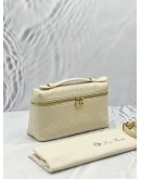 (LIKE NEW) LORO PIANA EXTRA POCKET L19 TOP HANDLE AND CROSSBODY BAG IN LIGHT TRAVERTINE OSTRICH LEATHER 