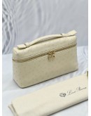 (LIKE NEW) LORO PIANA EXTRA POCKET L19 TOP HANDLE AND CROSSBODY BAG IN LIGHT TRAVERTINE OSTRICH LEATHER 