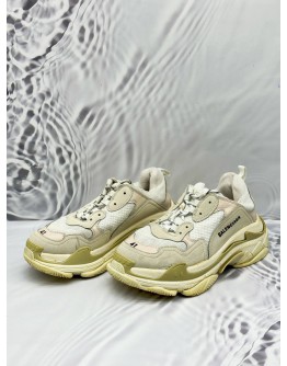 (CNY SALE) BALENCIAGA TRIPLE S SNEAKERS SIZE 41 IN BEIGE COLORWAY LEATHER