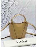 (CNY PROMO) CHLOE SMALL SPIN TOTE BAG IN BEIGE LEATHER