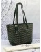 (CNY PROMO) (LIKE NEW) FAURE LE PAGE DAILLY BATTLE 27 TOTE BAG IN GREEN CANVAS WITH LEATHER