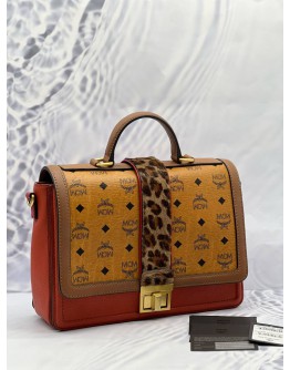 (CNY PROMO) MCM LITTLE VERONIKA TOP HANDLE BAG IN MULTICOLOR VISETOS LEATHER