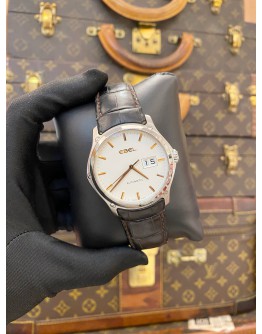 2016 EBEL CLASSIC HEXAGON BIG DATE REF E9306F51 WHITE DIAL 41MM AUTOMATIC WATCH