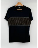 (LIKE NEW) FENDI LOGO PRINT T-SHIRT IN BLACK WITH BROWN