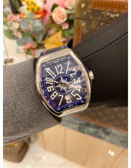 (BRAND NEW) 2024 FRANCK MULLER VANGUARD REF YACHTING V41 SC DT YACHTING SUNBURST BLUE DIAL 45MM AUTOMATIC WATCH -FULL SET-