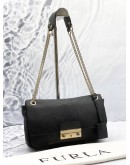 FURLA JULIA SHOULDER BAG IN BLACK LEATHER 