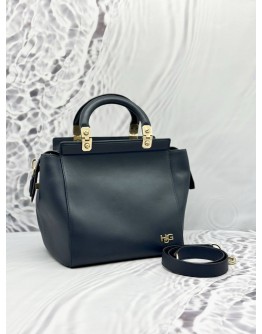 GIVENCHY HDG TOP HANDLE BAG WITH SHOULDER STRAP IN DARK BLUE LEATHER