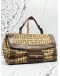 GIVENCHY 4G LOGO PATTERN HANDBAG IN BEIGE CANVAS WITH BROWN LEATHER