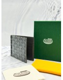 (LIKE NEW) GOYARD SAINT-THOMAS BILL FOLD MONEY CLIP IN GREY GOYARDINE CANVAS WITH VAUZELLES CALFSKIN LEATHER -FULL SET-